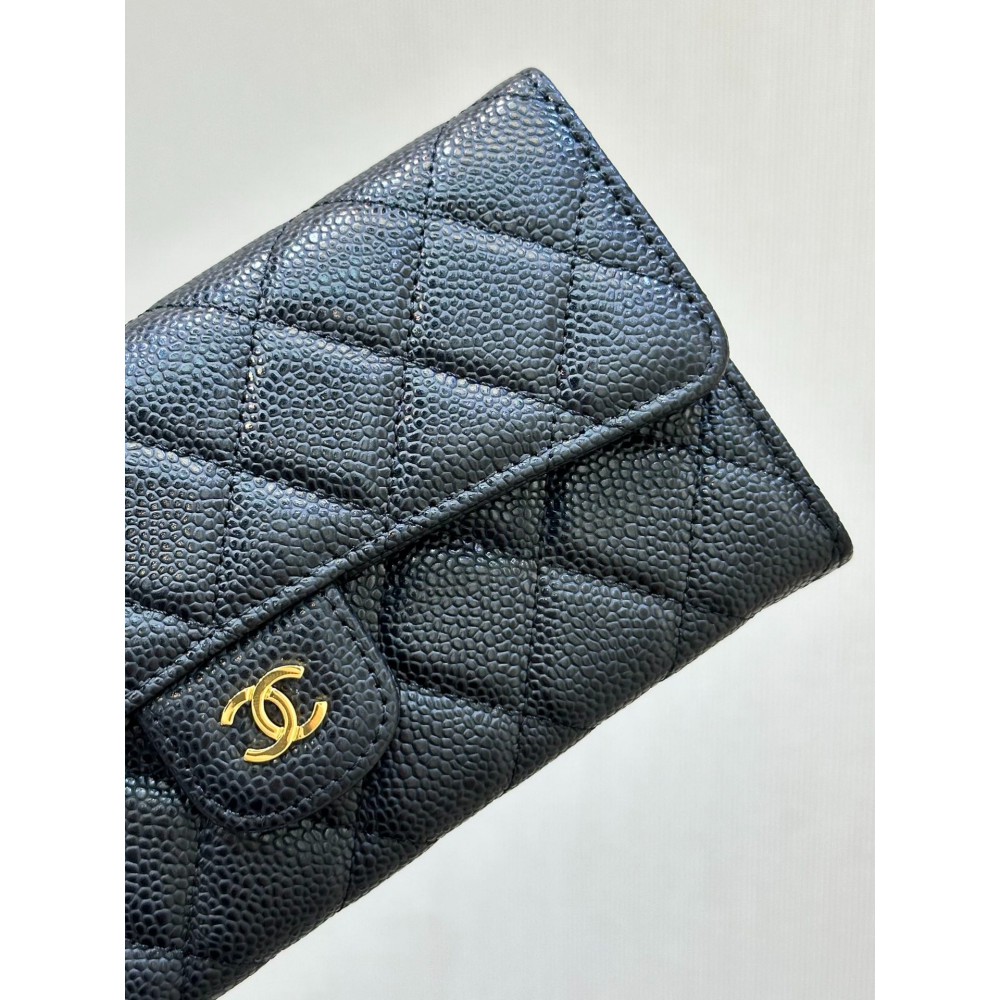 Chanel flap wallet leather 100% 19.5×10×3cm Accesories