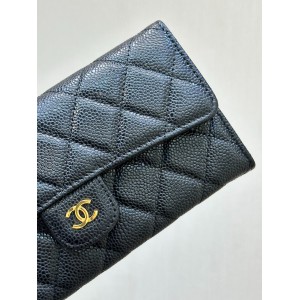 Chanel flap wallet leather 100% 19.5×10×3cm Accesories