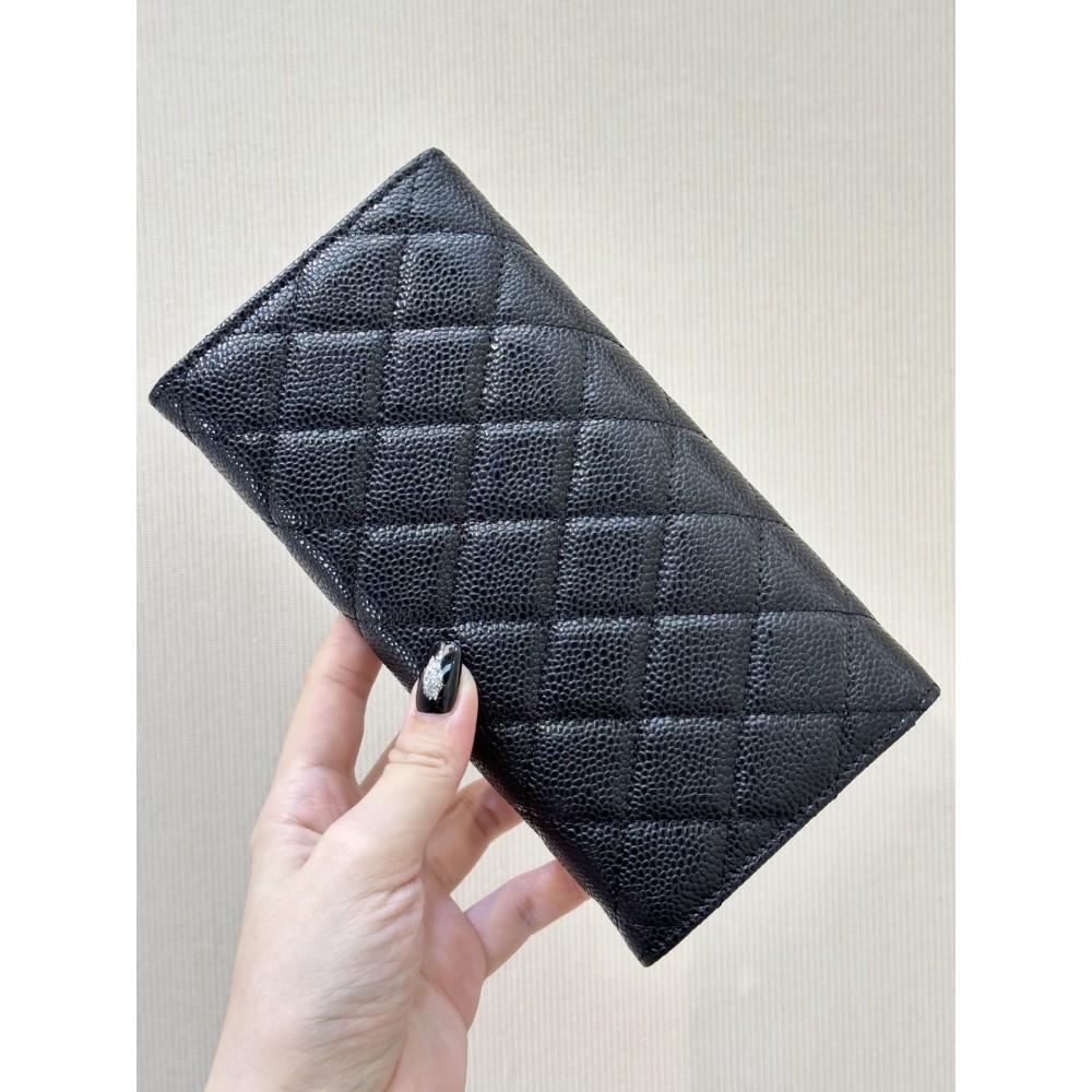 Chanel flap wallet leather 100% 19.5×10×3cm Accesories