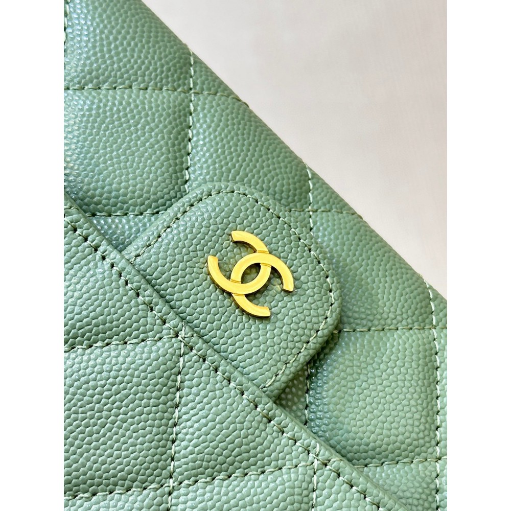 Chanel flap wallet leather 100% 19.5×10×3cm Accesories