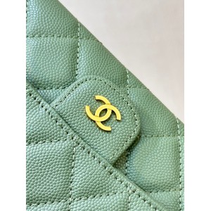 Chanel flap wallet leather 100% 19.5×10×3cm Accesories