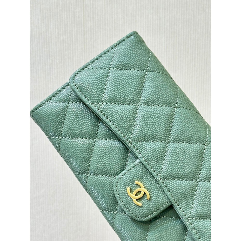 Chanel flap wallet leather 100% 19.5×10×3cm Accesories