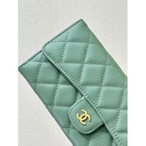 Chanel flap wallet leather 100% 19.5×10×3cm Accesories
