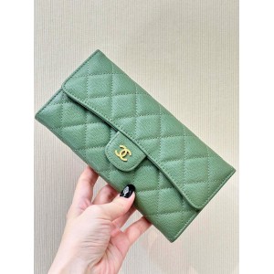 Chanel flap wallet leather 100% 19.5×10×3cm Accesories
