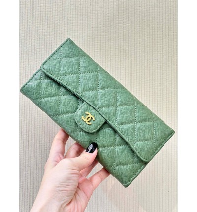 Chanel flap wallet leather 100% 19.5×10×3cm