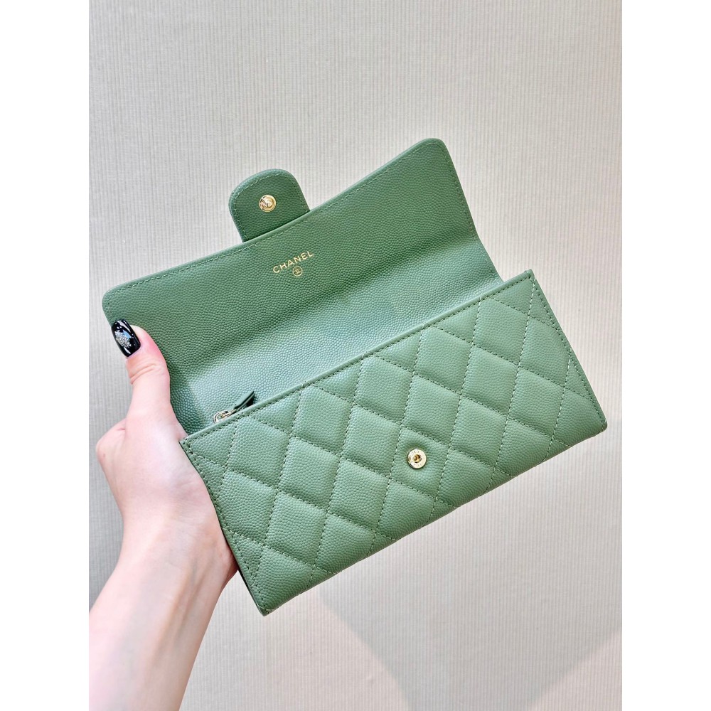 Chanel flap wallet leather 100% 19.5×10×3cm Accesories