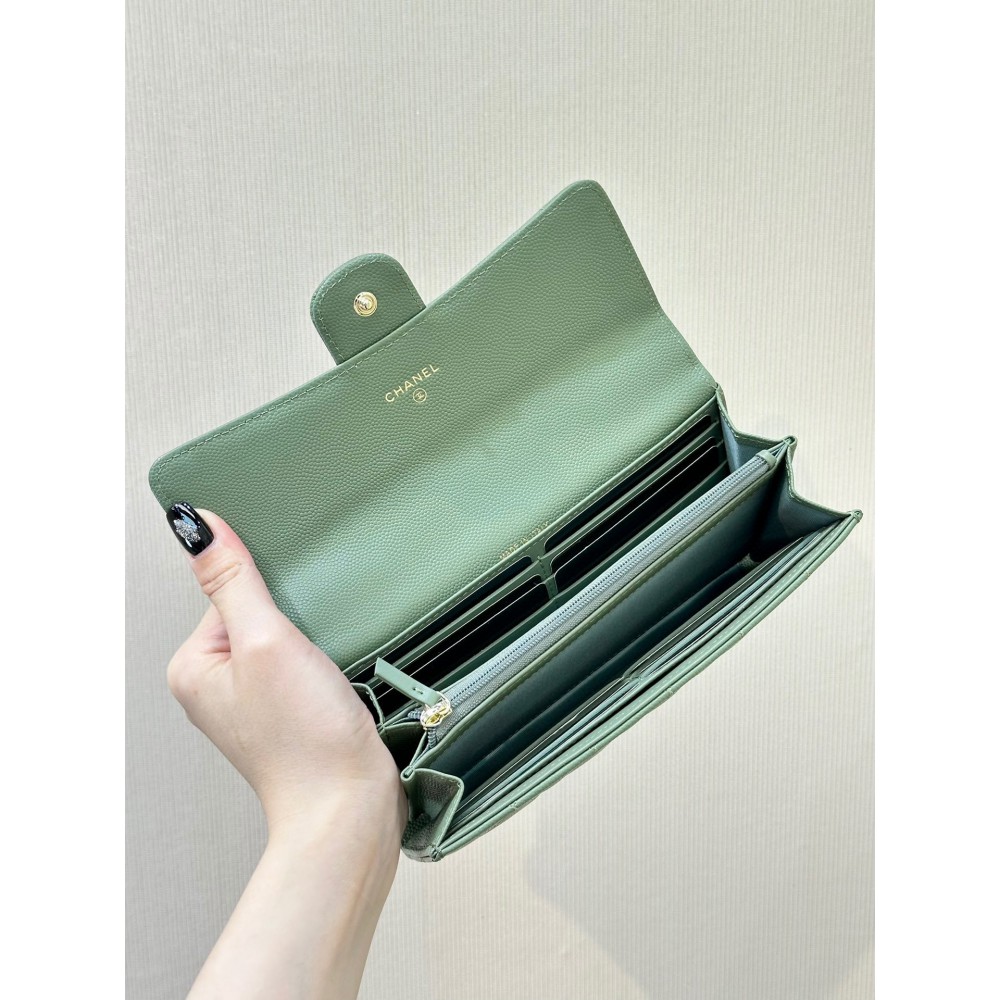 Chanel flap wallet leather 100% 19.5×10×3cm Accesories