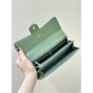 Chanel flap wallet leather 100% 19.5×10×3cm Accesories