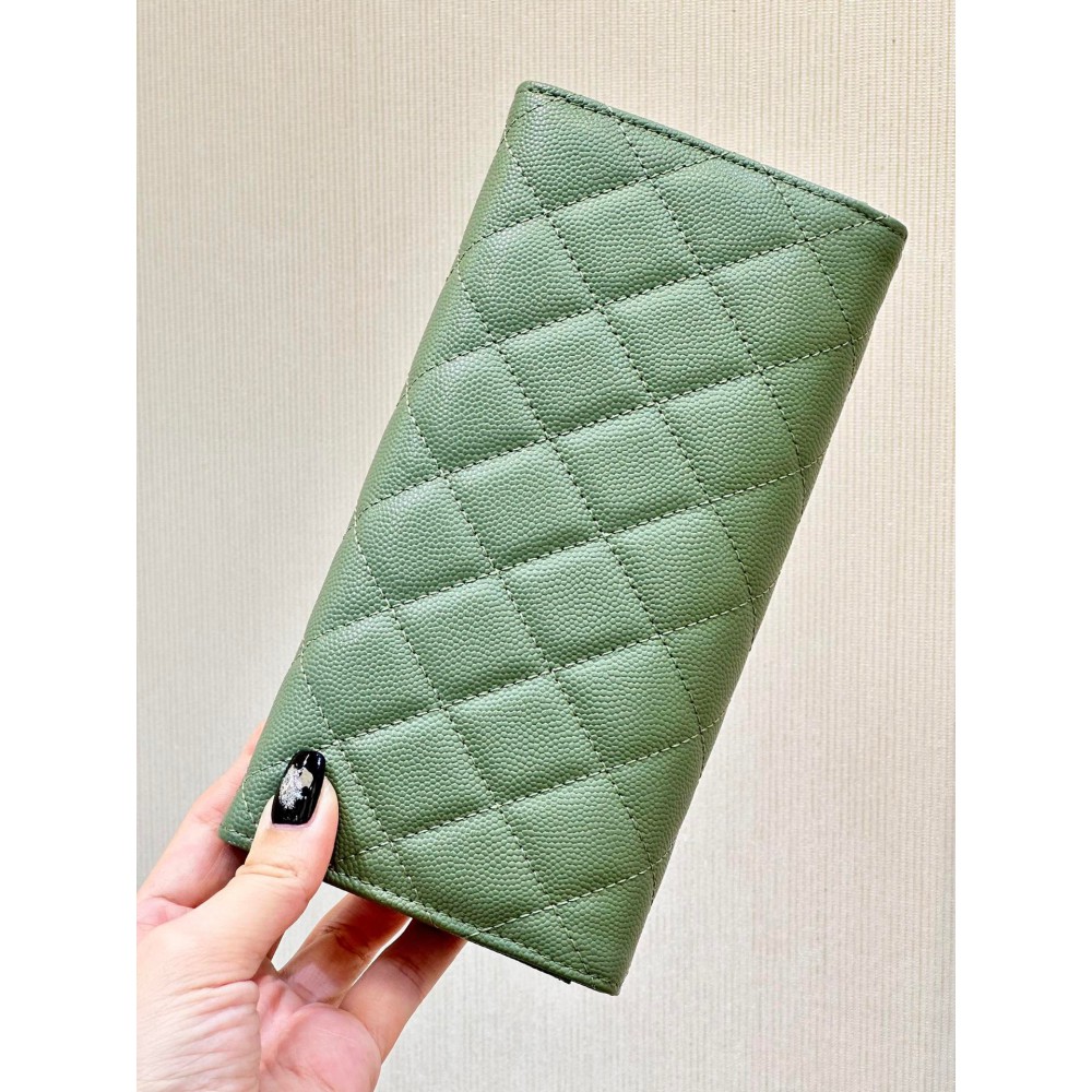 Chanel flap wallet leather 100% 19.5×10×3cm Accesories