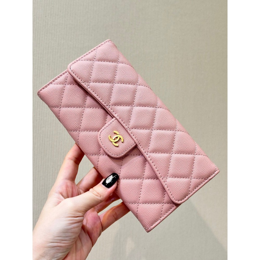 Chanel flap wallet leather 100% 19.5×10×3cm Accesories