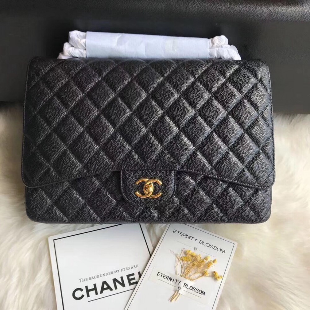 Chanel flap bag maxi 34 x 24 x 12 cm real leather 100% Bags