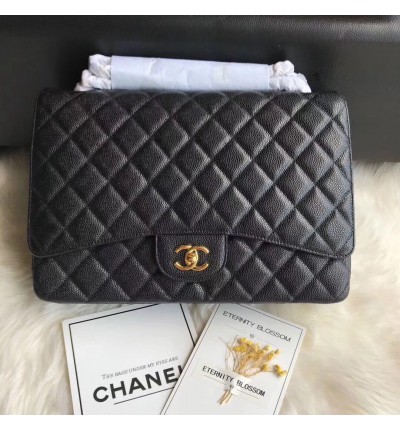 Chanel flap bag maxi 34 x 24 x 12 cm real leather 100%