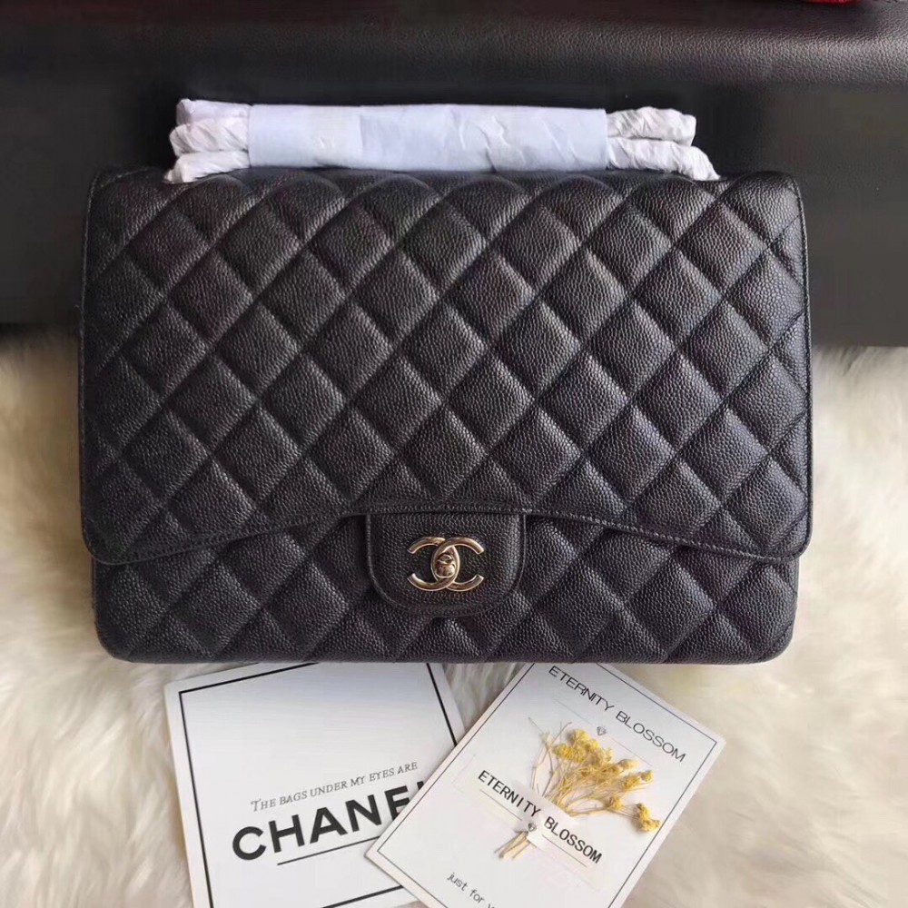 Chanel flap bag maxi 34 x 24 x 12 cm real leather 100% Bags