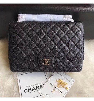 Chanel flap bag maxi 34 x 24 x 12 cm real leather 100%