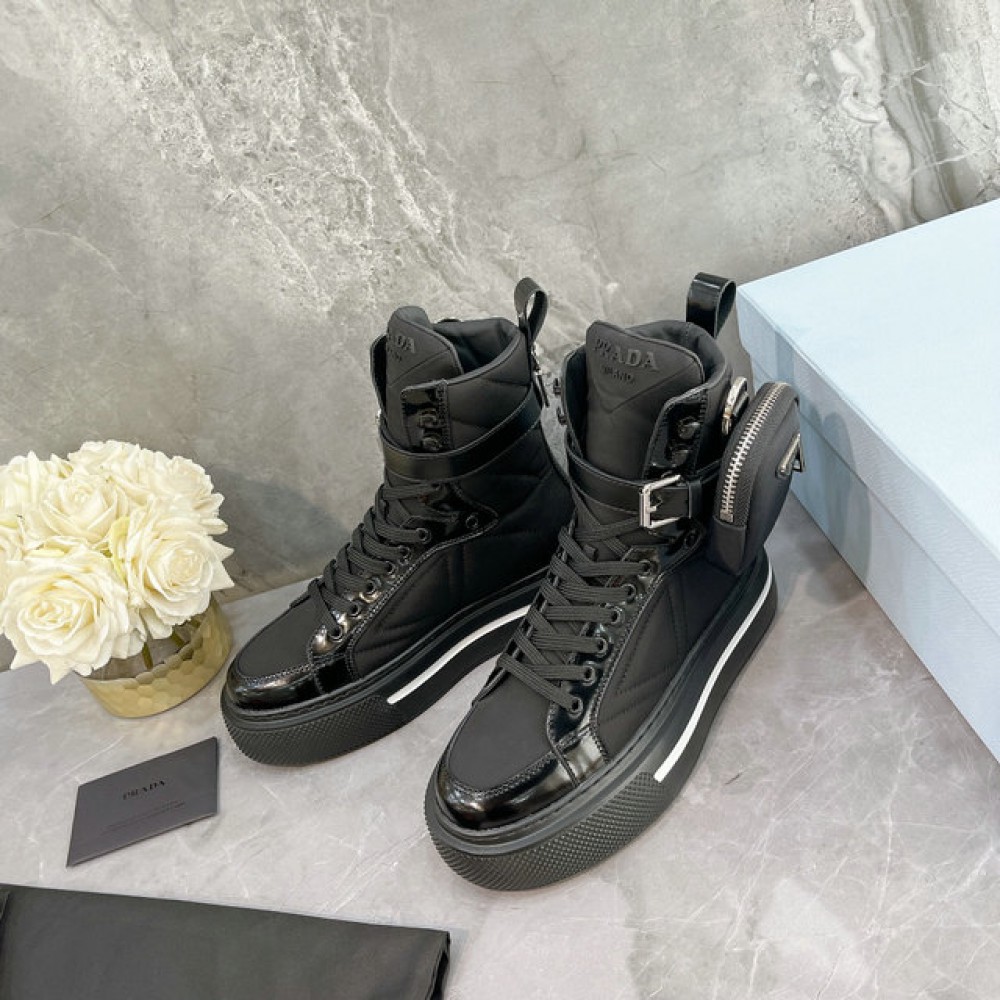 Prada nylon and leather high cut shoes 35-42 