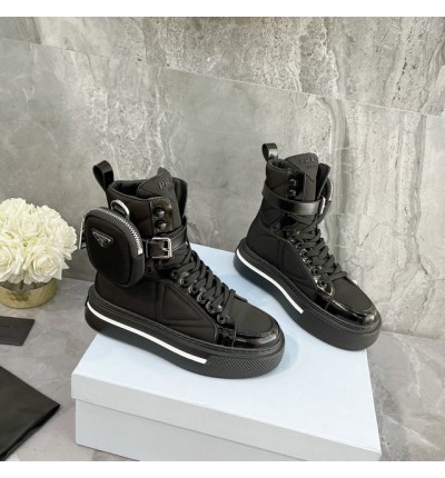 Prada nylon and leather high cut shoes 35-42