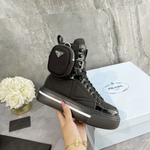 Prada nylon and leather high cut shoes 35-42 