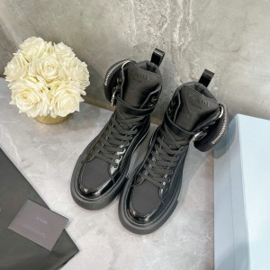 Prada nylon and leather high cut shoes 35-42 