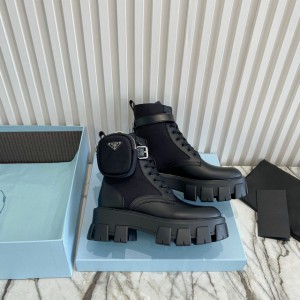 Prada monolith brushed leather boots 35-45 Shoes