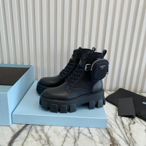 Prada monolith brushed leather boots 35-45 Shoes