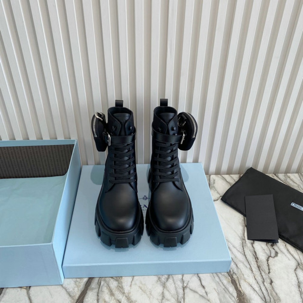 Prada monolith brushed leather boots 35-45 Shoes