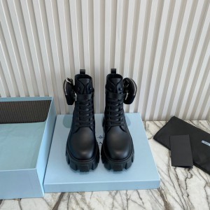 Prada monolith brushed leather boots 35-45 Shoes