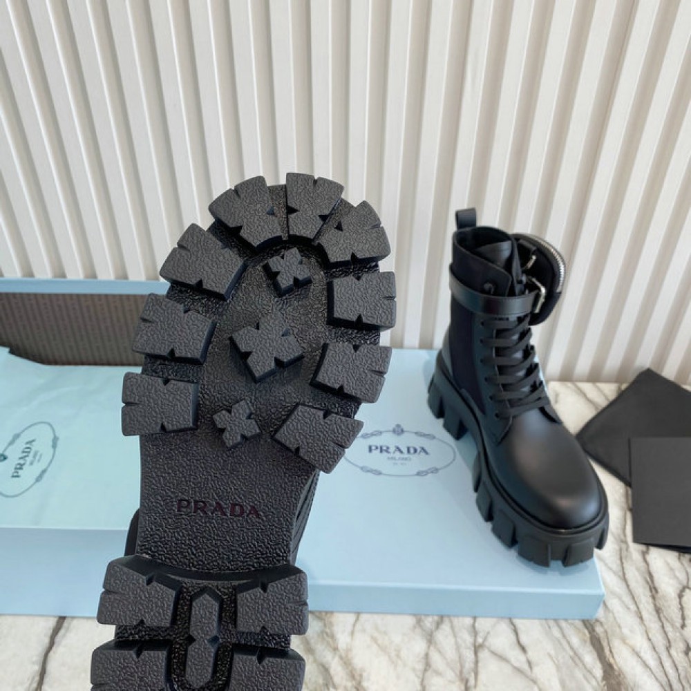 Prada monolith brushed leather boots 35-45 Shoes