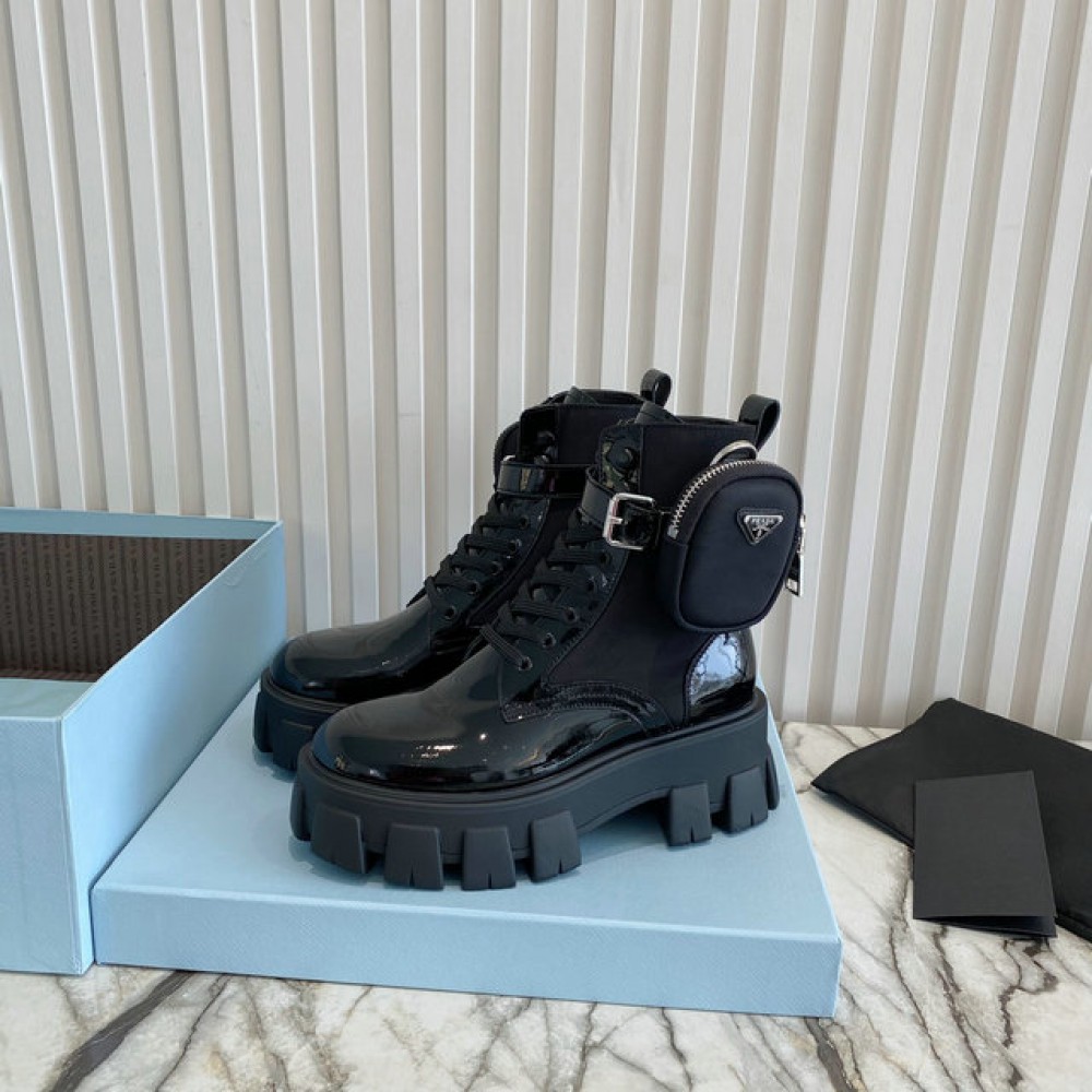 Prada monolith patent leather boots 35-45 Shoes