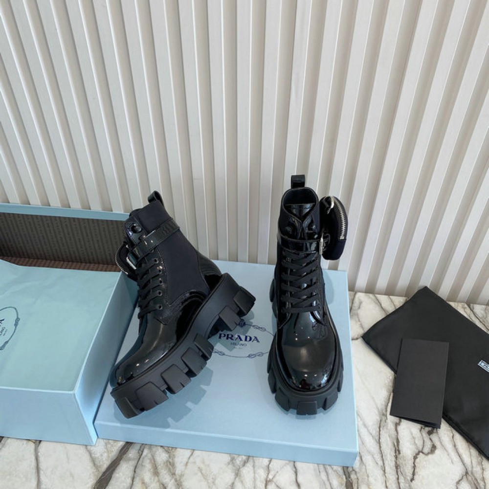 Prada monolith patent leather boots 35-45 Shoes