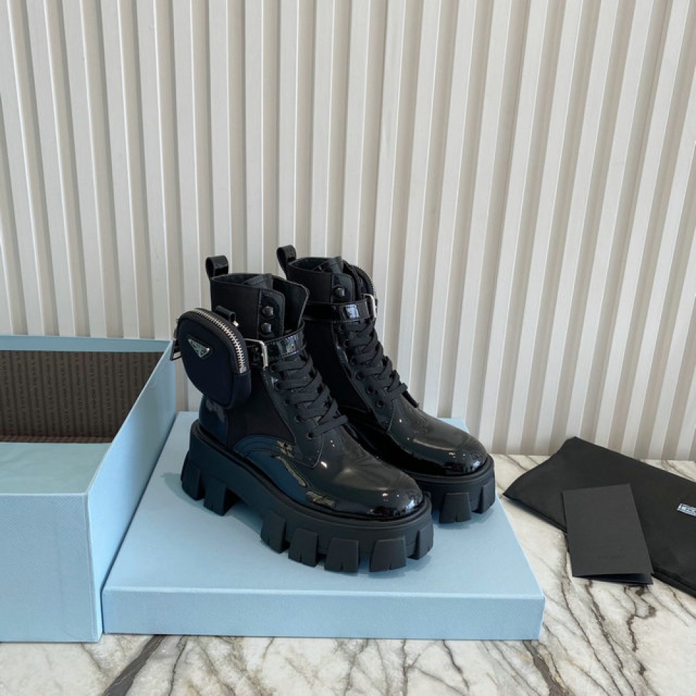 Prada monolith patent leather boots 35-45 Shoes