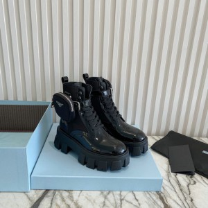 Prada monolith patent leather boots 35-45 Shoes