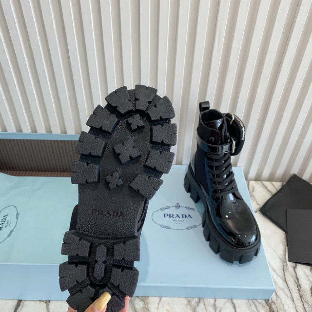 Prada monolith patent leather boots 35-45 Shoes