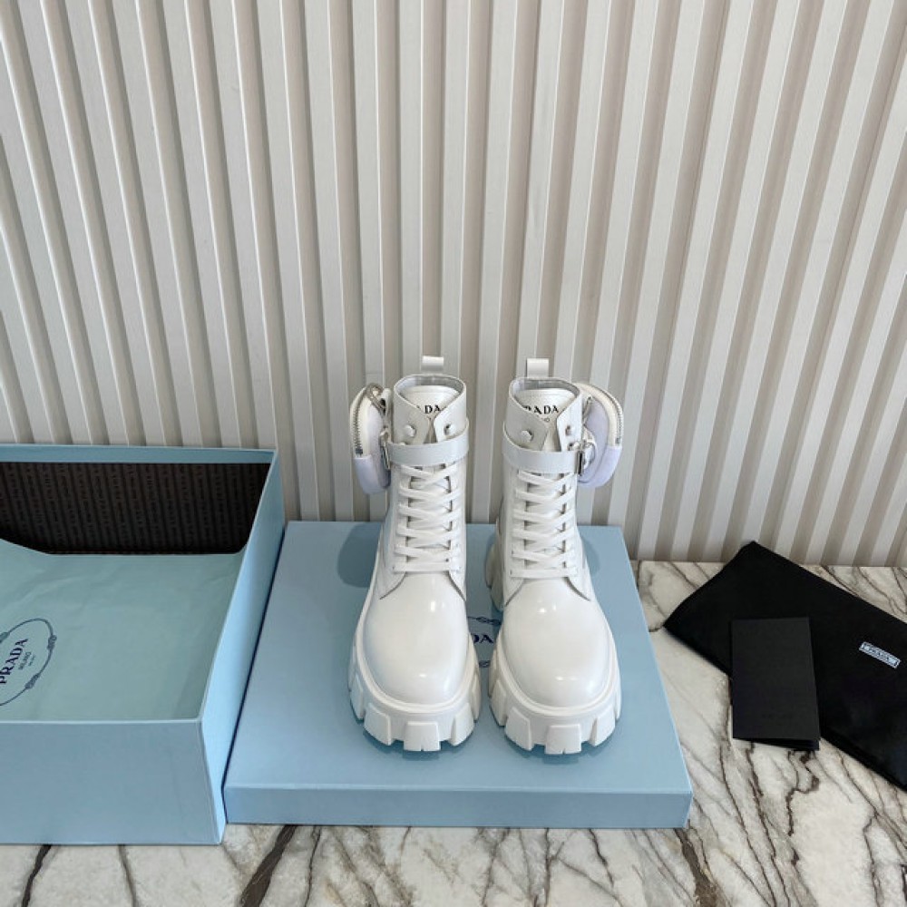 Prada monolith brushed leather boots 35-45 Shoes