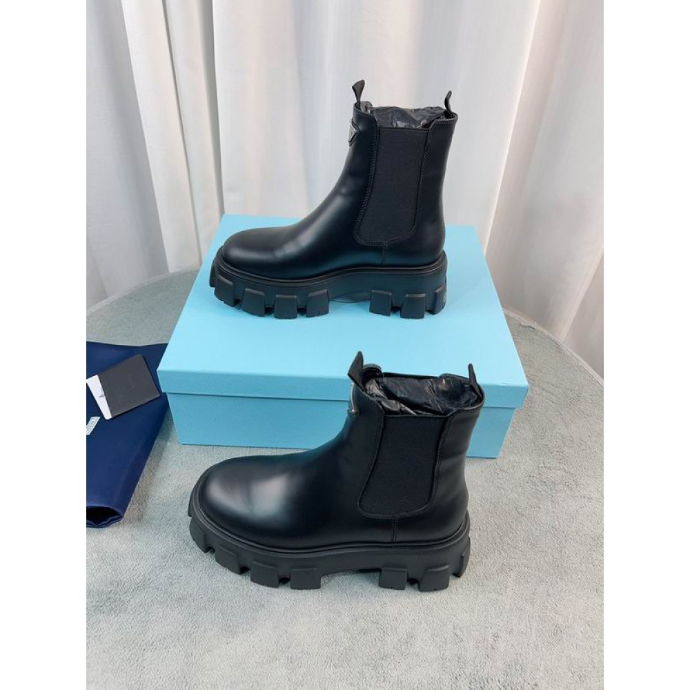 Prada monolith brushed leather boots 35-42 Shoes