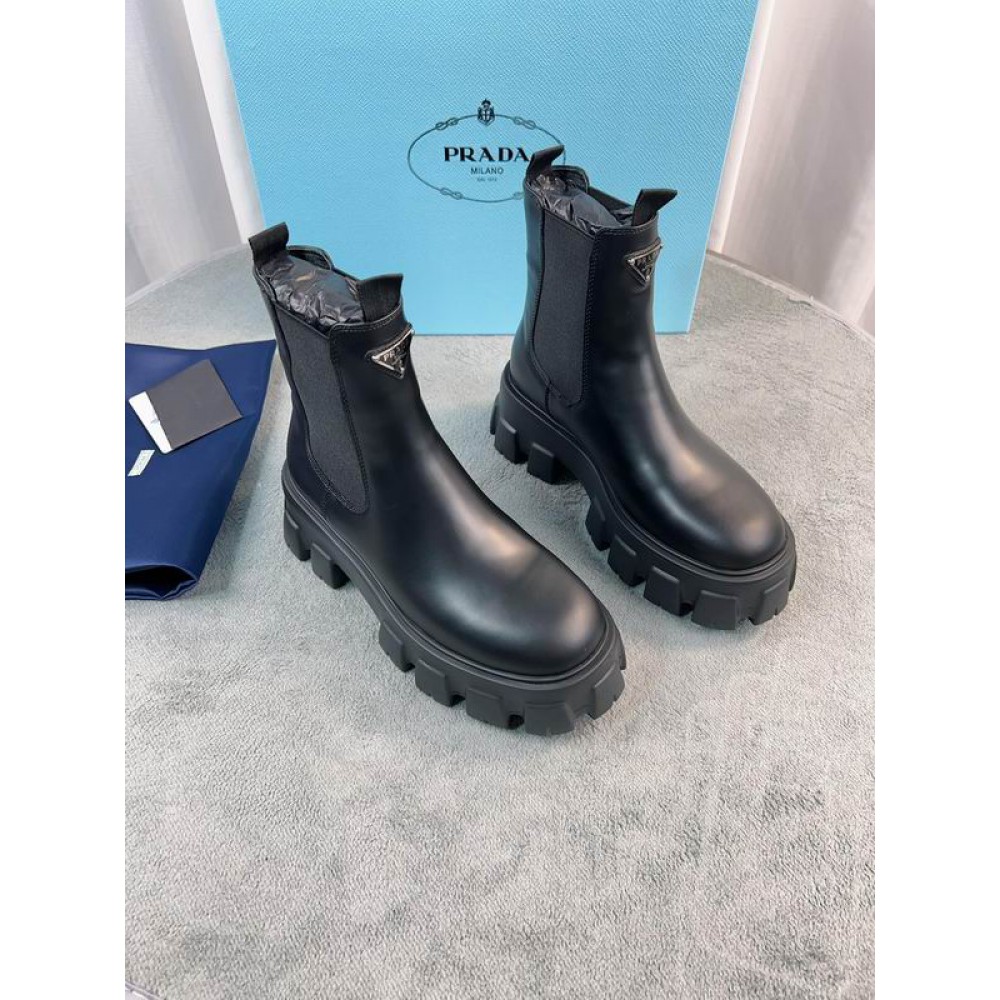 Prada monolith brushed leather boots 35-42 Shoes