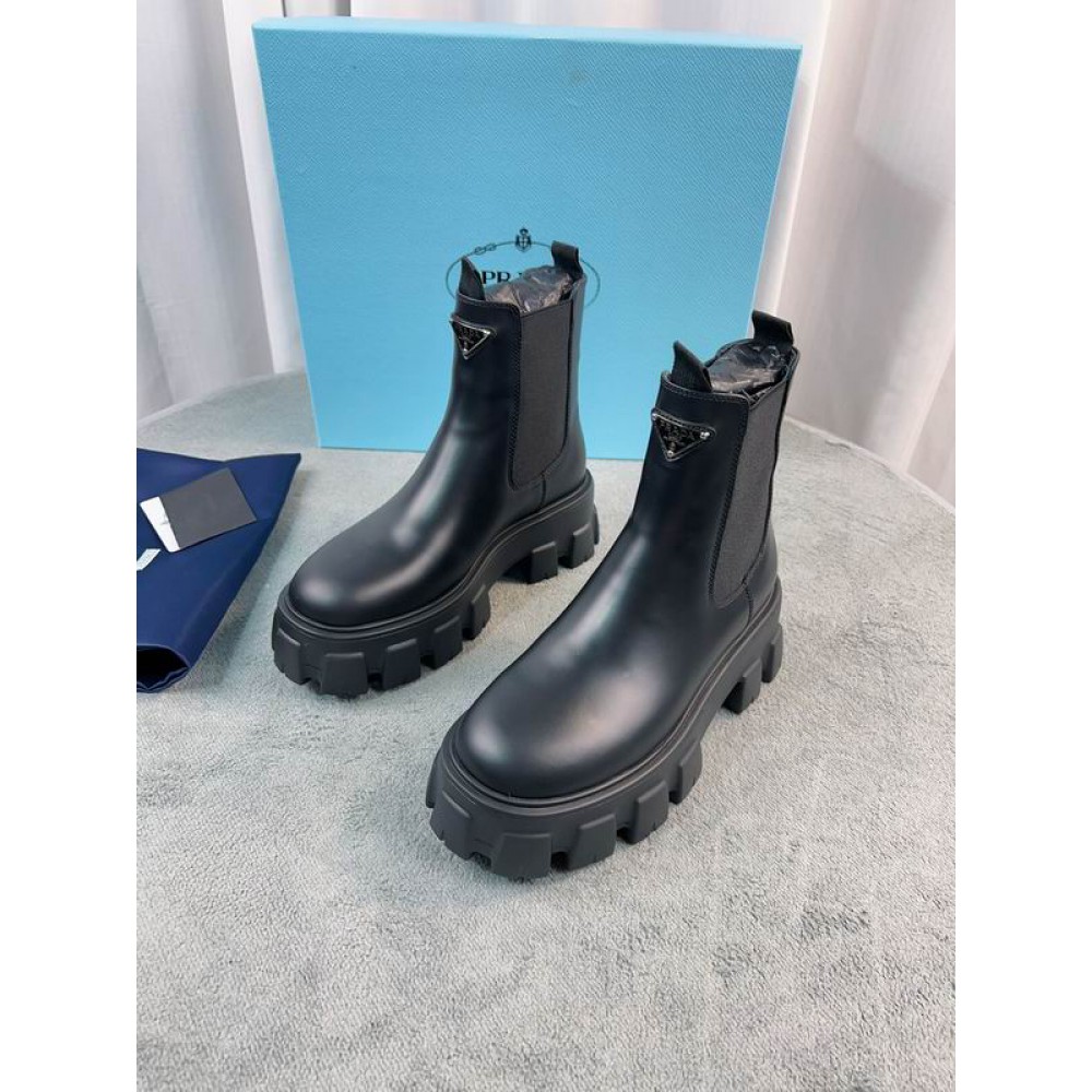 Prada monolith brushed leather boots 35-42 Shoes