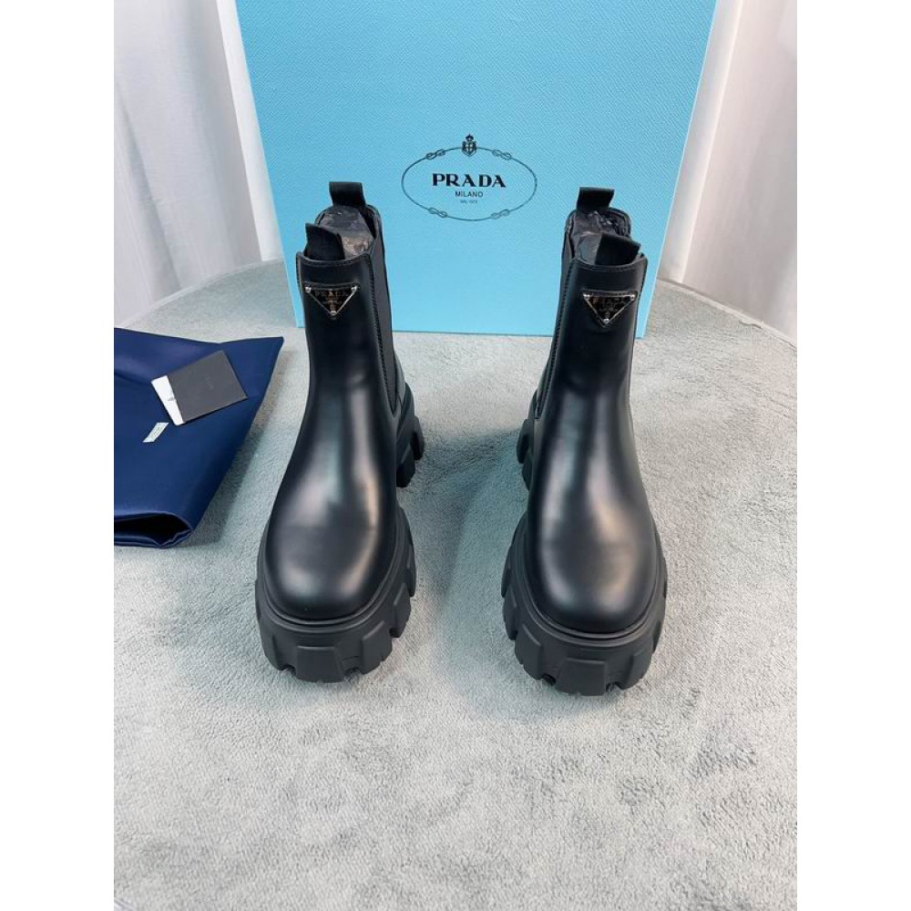 Prada monolith brushed leather boots 35-42 Shoes
