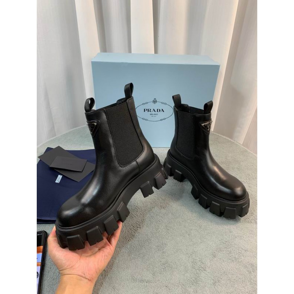 Prada monolith brushed leather boots 35-42 Shoes