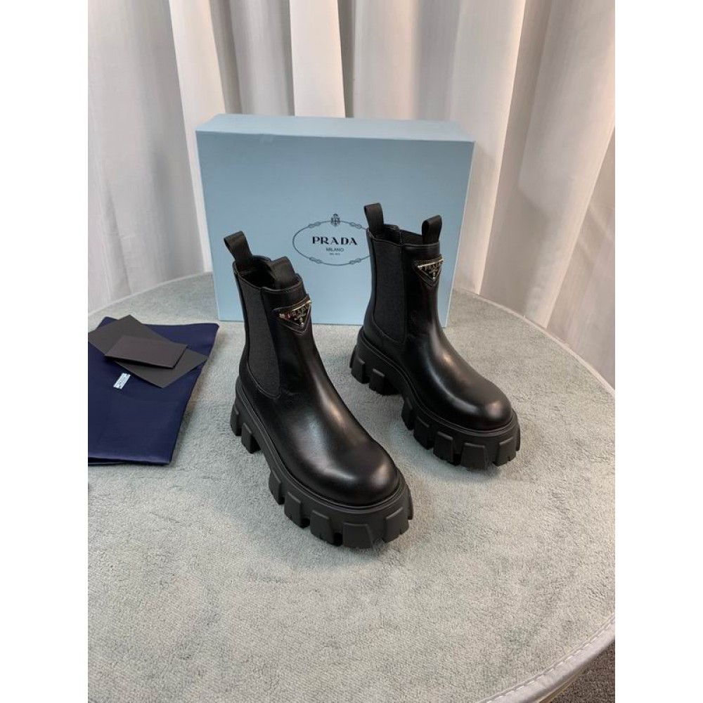 Prada monolith brushed leather boots 35-42 Shoes