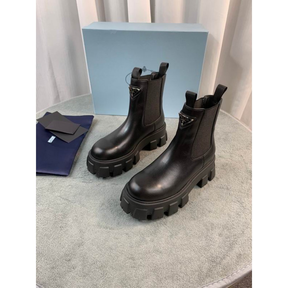 Prada monolith brushed leather boots 35-42 Shoes
