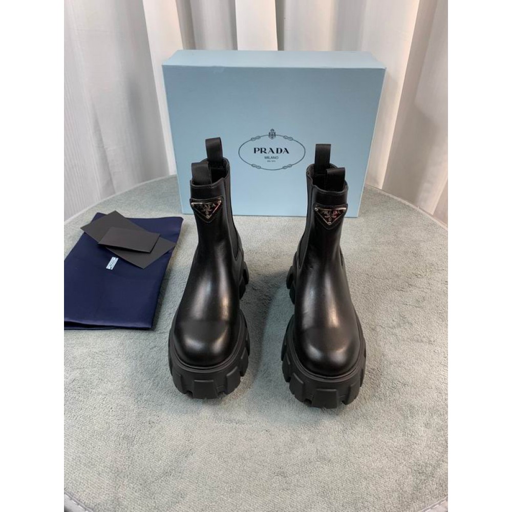 Prada monolith brushed leather boots 35-42 Shoes