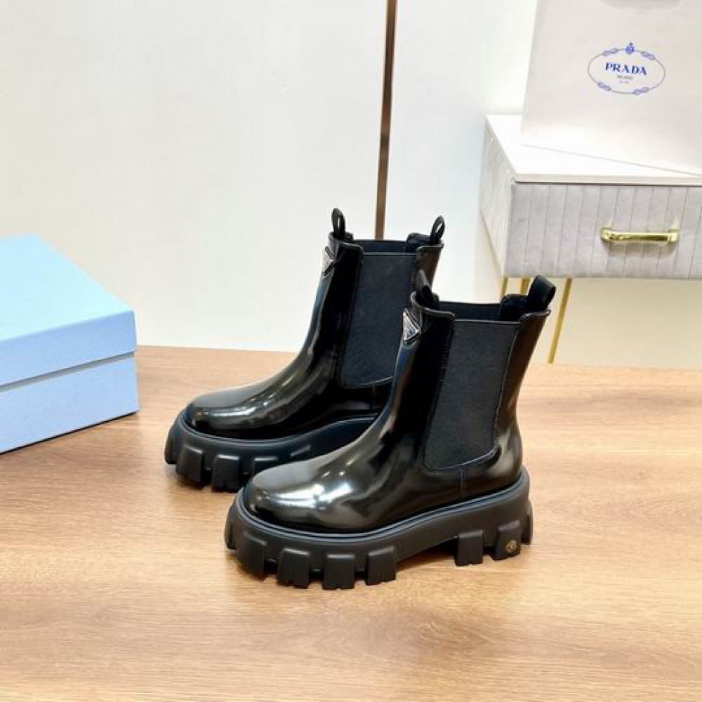 Prada monolith pattent leather boots 35-45 Shoes