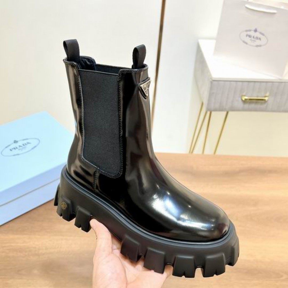 Prada monolith pattent leather boots 35-45 Shoes