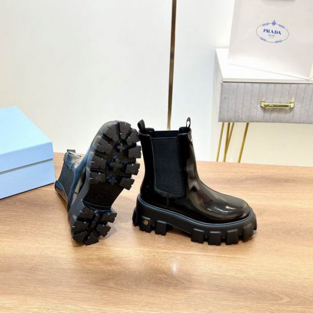 Prada monolith pattent leather boots 35-45 Shoes