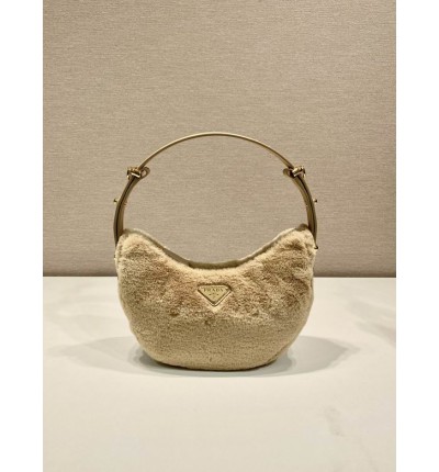 Prada arque small bag 22.5x18.5cm fur