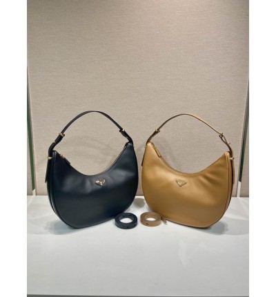 Prada Arqué large leather shoulder bag 39x26.5x8cm