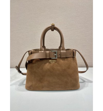 Prada Buckle small leather handbag with belt 32x23x11cm