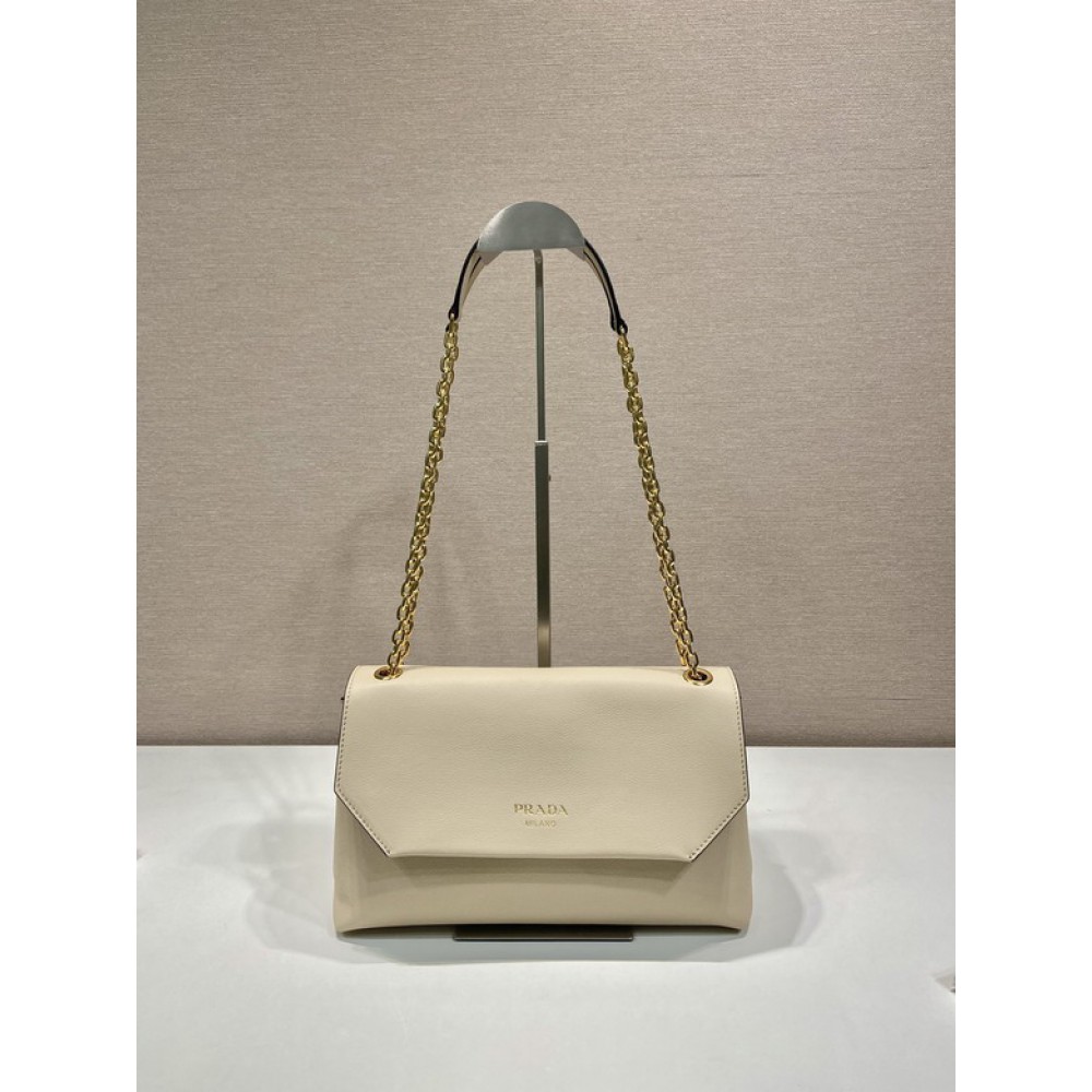 Prada Travertine Medium leather shoulder bag 29x16x9.5cm Bags