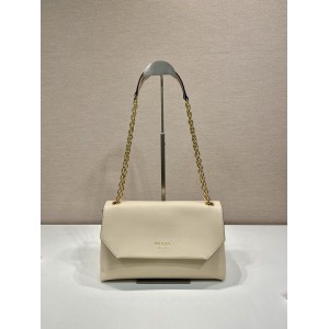 Prada Travertine Medium leather shoulder bag 29x16x9.5cm Bags