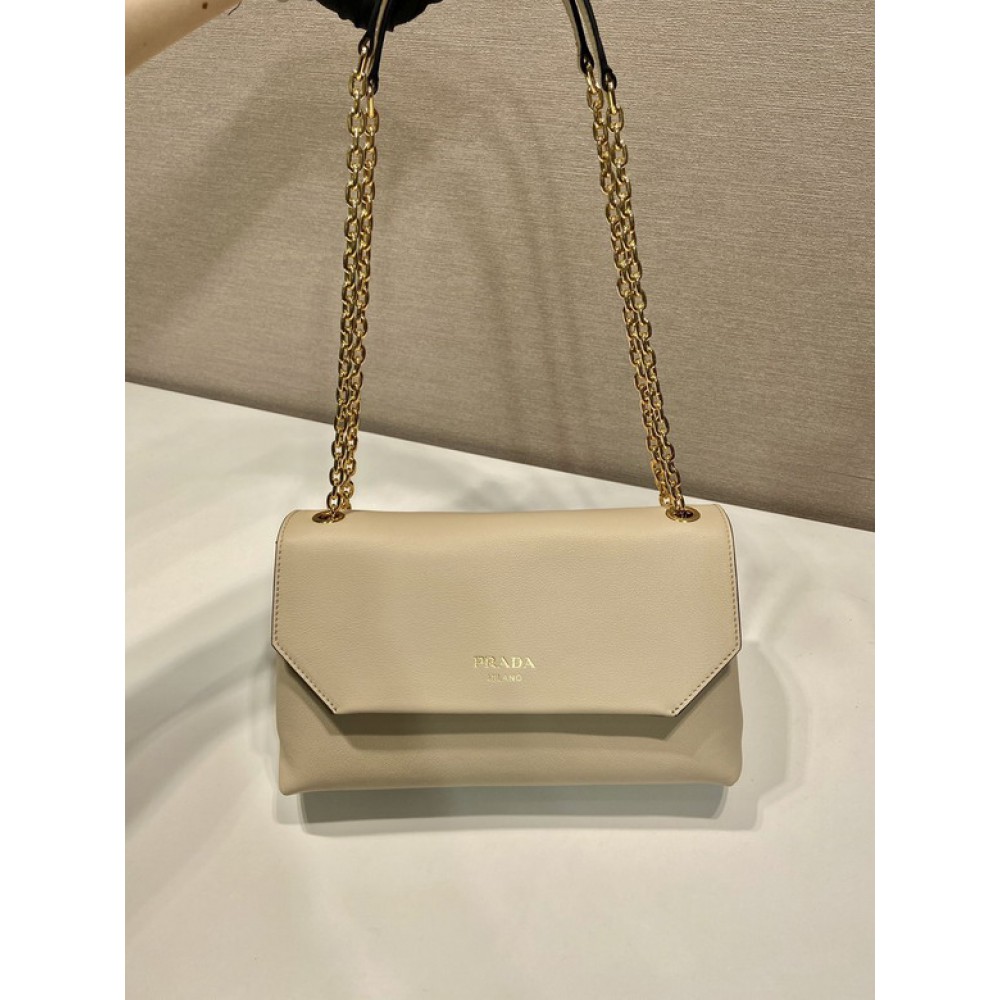 Prada Travertine Medium leather shoulder bag 29x16x9.5cm Bags